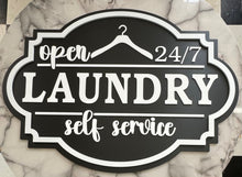 Load image into Gallery viewer, Self-Service Laundry Room Home Decor Double-Layer Acrylic over PVC Sign