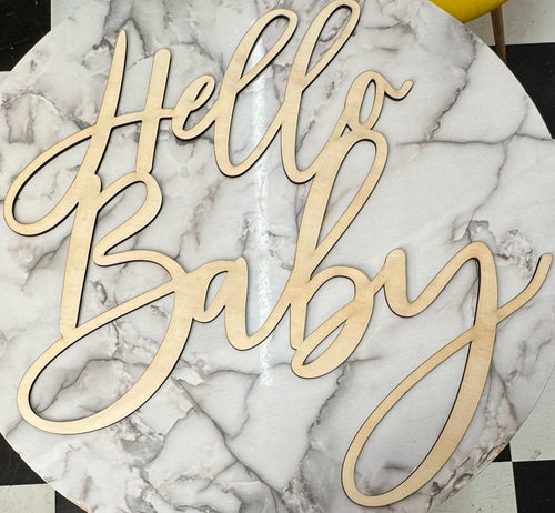 Hello Baby Backdrop Sign, Baby Shower, Party Sign, Gender Reveal