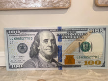 Load image into Gallery viewer, 100 Bill Wall Art 32x13.5&quot;
