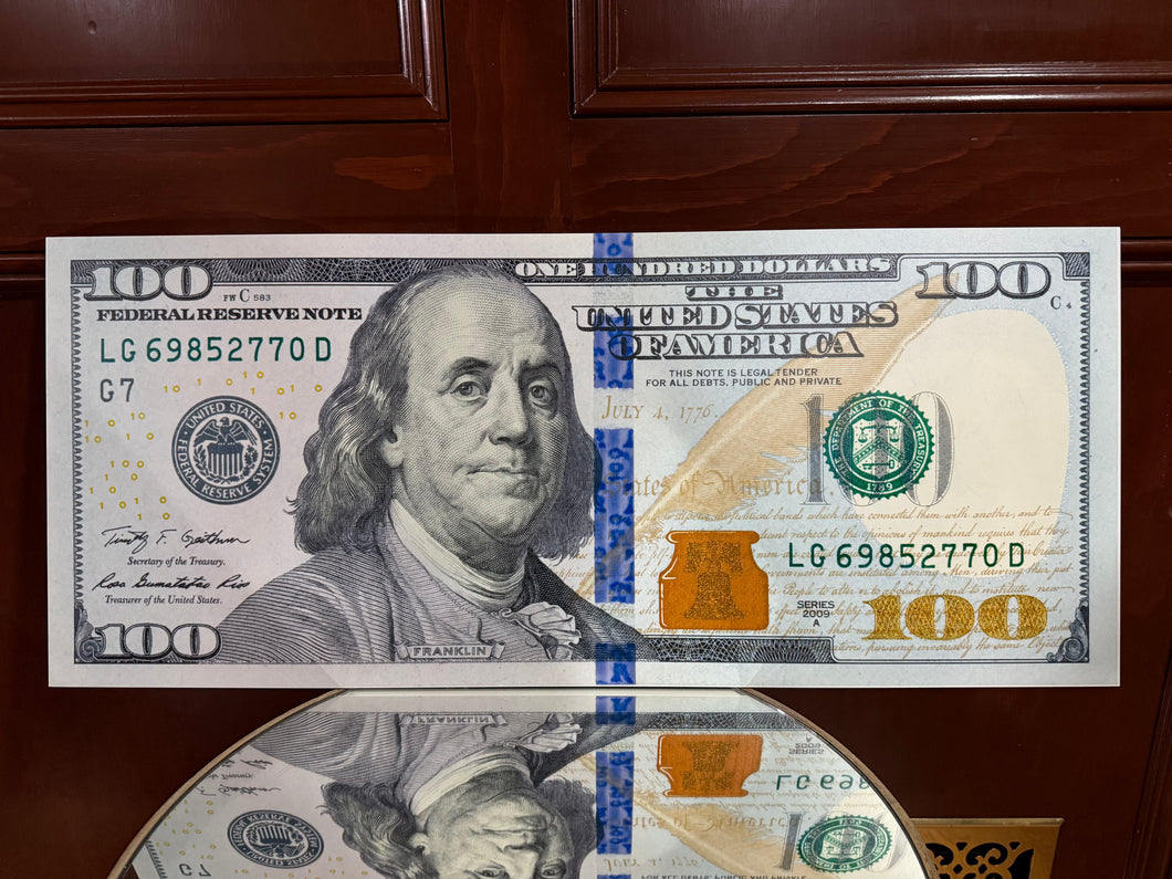 100 Bill Wall Art 32x13.5