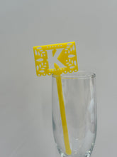 Load image into Gallery viewer, Personalized Papel Picado (Mexican Garland) Initial Flag Stirrer
