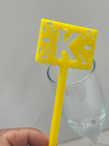 Personalized Papel Picado (Mexican Garland) Initial Flag Stirrer