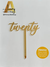 Load image into Gallery viewer, Twenty Acrylic Cake Topper