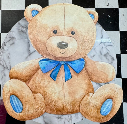 Teddy Bear with Blue Accents Vinyl on Foam