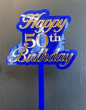 Load image into Gallery viewer, Happy 50th Birthday (Double-layer Cake Topper)