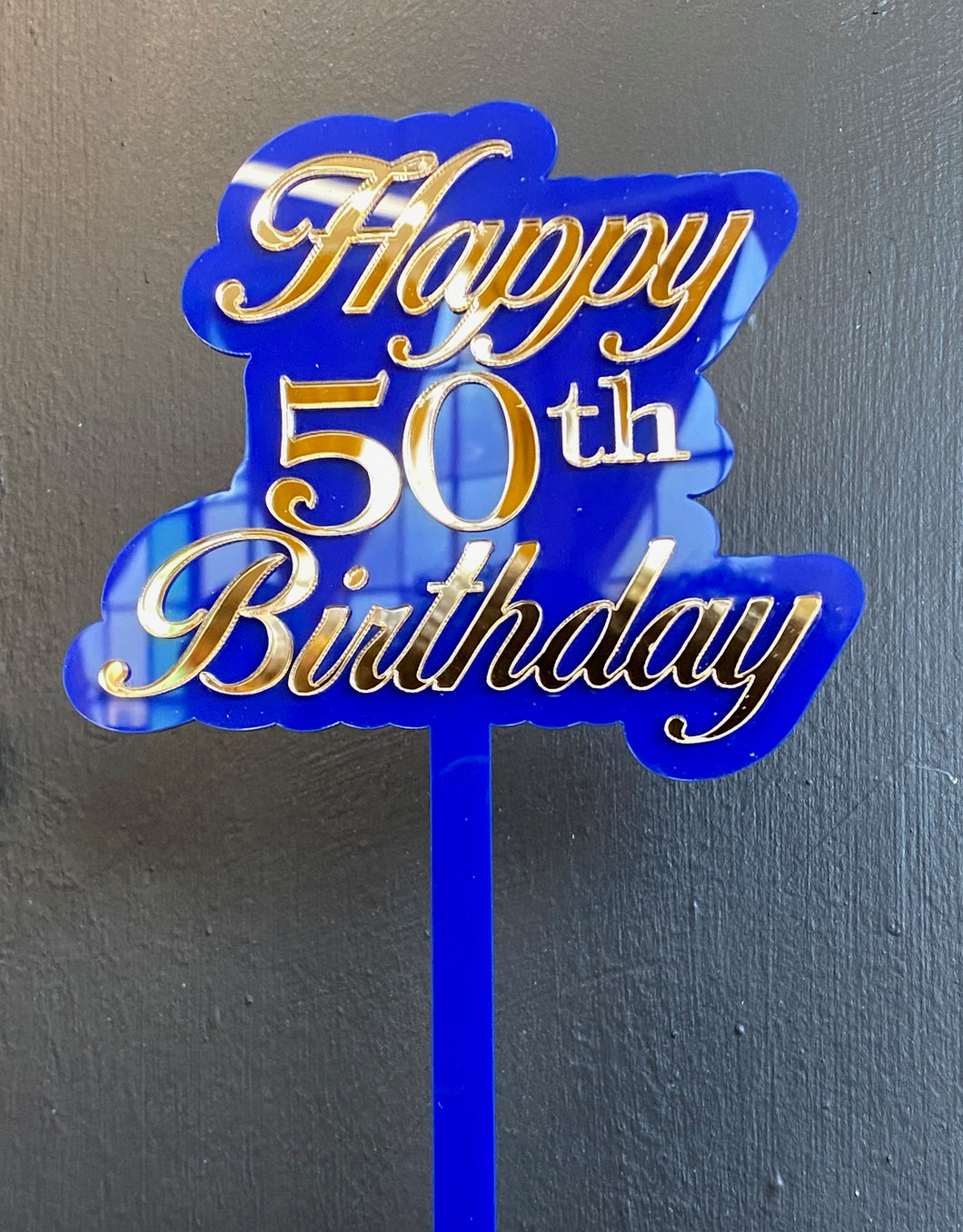 Happy 50th Birthday (Double-layer Cake Topper)