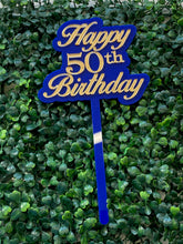 Load image into Gallery viewer, Happy 50th Birthday (Double-layer Cake Topper)