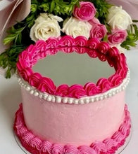 Load image into Gallery viewer, Selfie Cake Mirror Cake Topper Round Acrylic Mirror