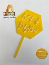 Load image into Gallery viewer, "What Will Baby Bee?" Cake topper