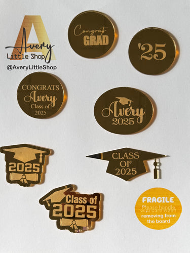 Personalized Graduation Cup Cake Charms
