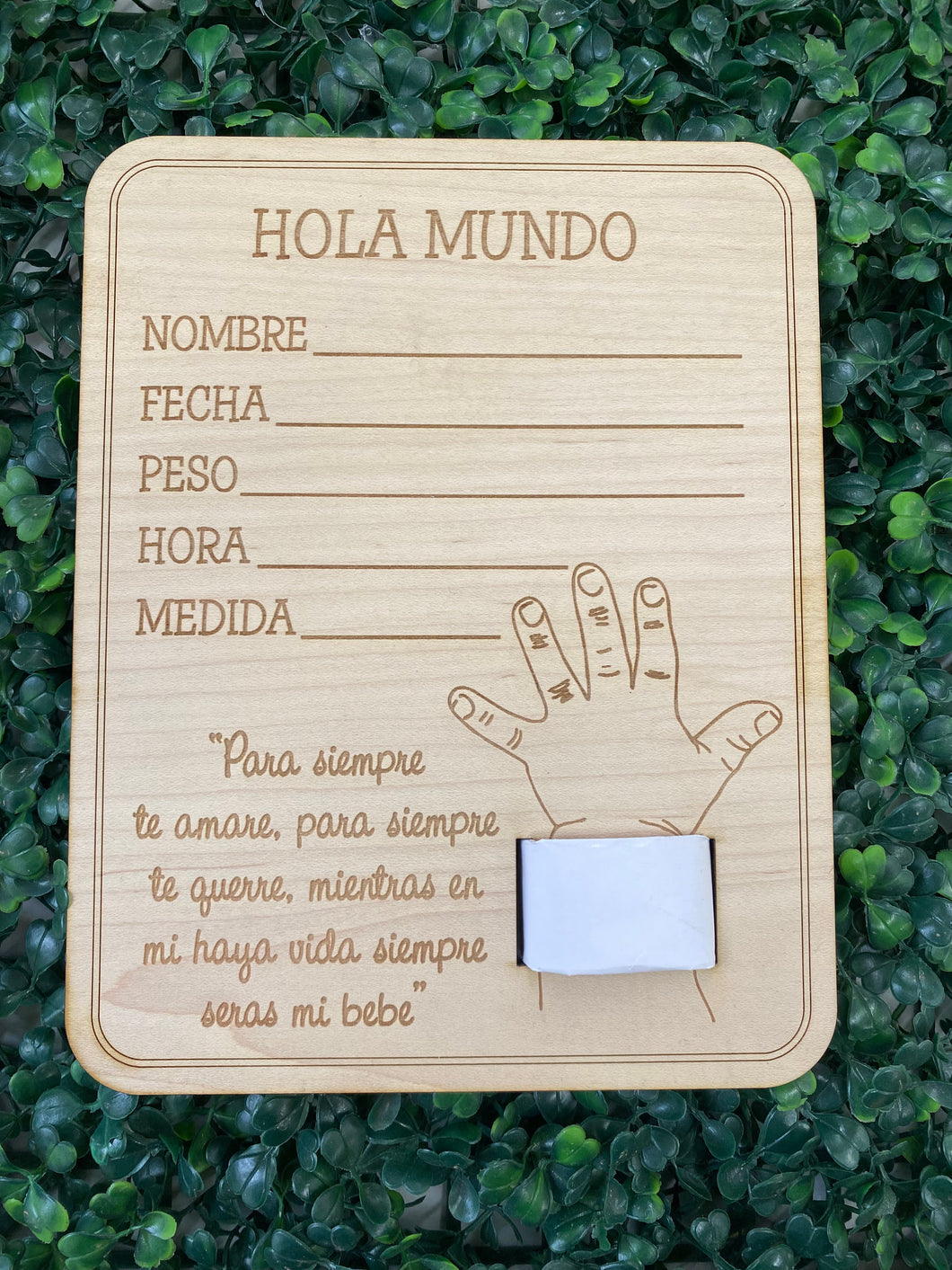 Hola Mundo Anuncio de Infante || Placa de Pulsera Hospitalaria || Accesorio para fotografía de bebé