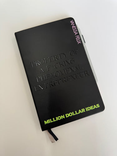 Million Dollar Idea Personalized Journals | Feux Leather | Hard Cover | A5 Classic Ruled Lined Journals with Pen Holder