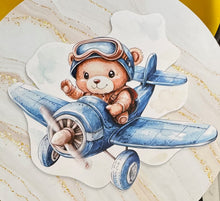 Load image into Gallery viewer, Aviator Teddy Bear on foam, with blue accents