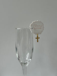 God Bless Customizable Drink Charm with hanging charm