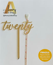 Load image into Gallery viewer, Twenty Acrylic Cake Topper