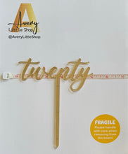 Load image into Gallery viewer, Twenty Acrylic Cake Topper