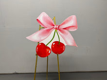 Load image into Gallery viewer, Cherries with Pink  Bow Vinyl on Foam