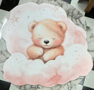 Pink Cloud Sleeping Teddy Bear Vinyl on Foam